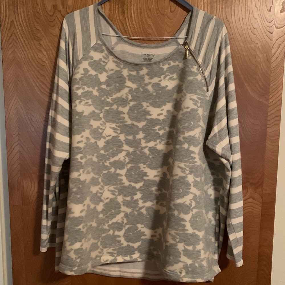 Lane Bryant floral and stripe top